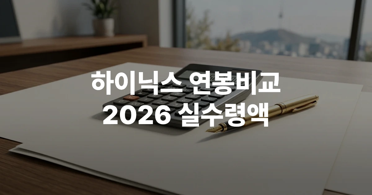 SK하이닉스 연봉 및 성과급 분석을 위한 계산기와 서류가 놓인 데스크 이미지