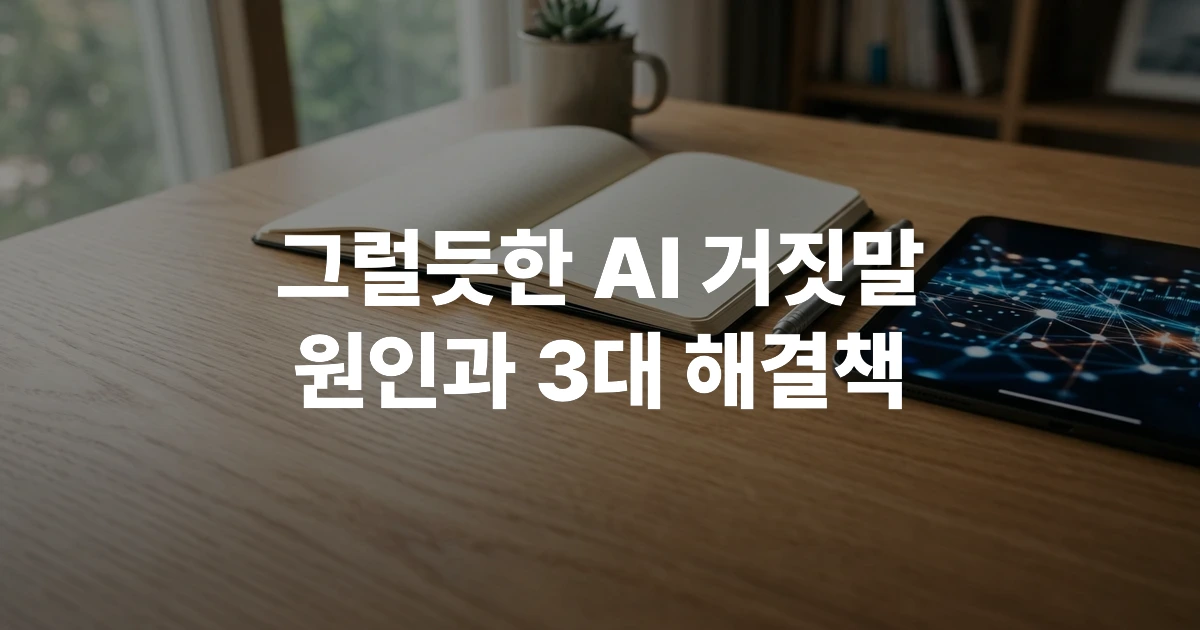 AI 환각 현상의 뜻과 원인을 다룬 블로그 썸네일 이미지