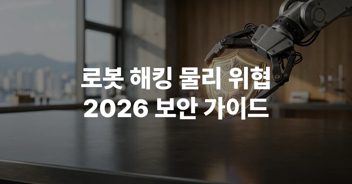 해킹 위협에 안전한 무결성 로봇 보안을 시각화한 썸네일 이미지
