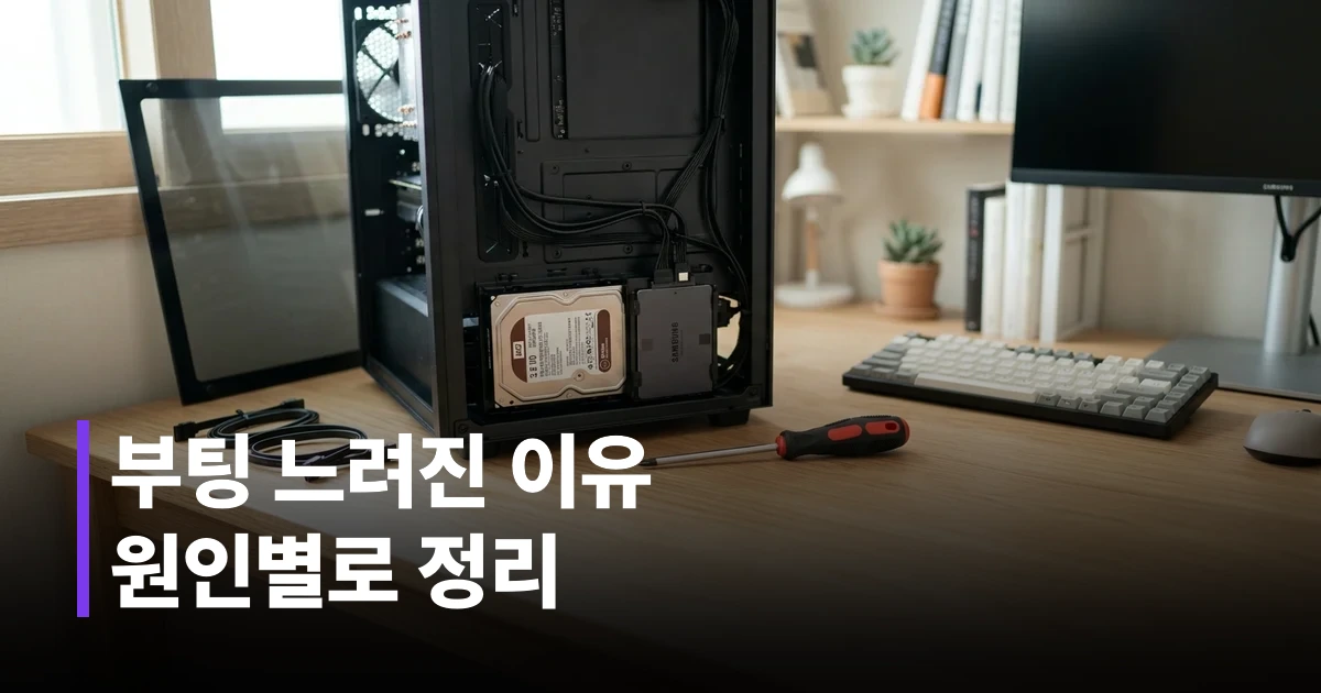 작업 관리자 시작프로그램 탭에서 프로그램을 관리하는 모습을 형상화한 이미지