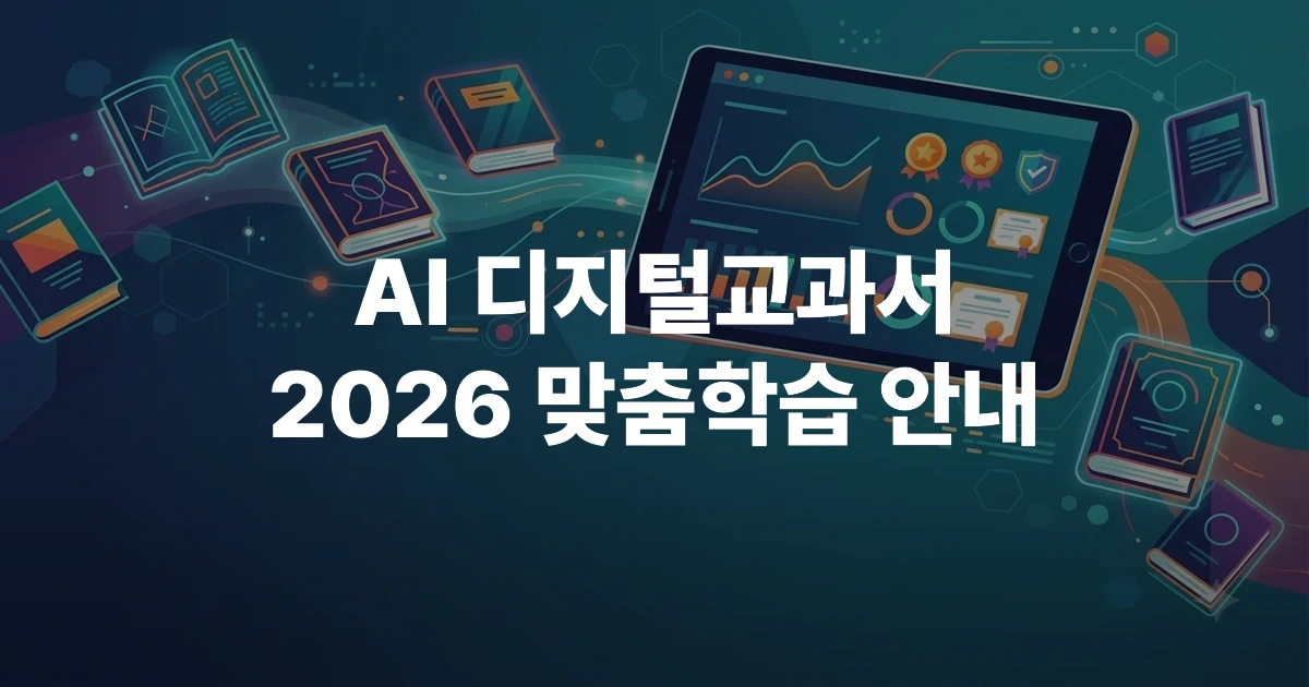 2026 AI 디지털교과서 주요 특징과 학습 분석 대시보드 일러스트