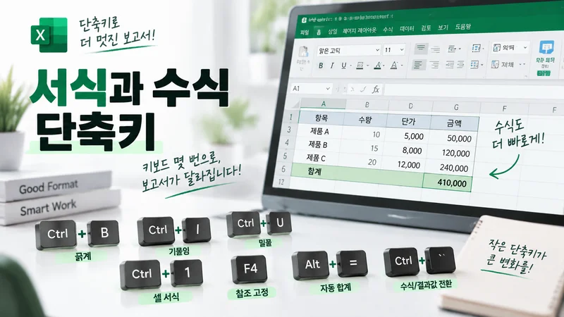 엑셀 필터와 실행 취소 등 단축키 사용 중 발생할 수 있는 실수를 보여주는 업무 상황 이미지