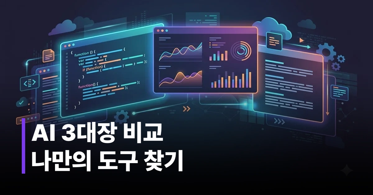 2026년 대표 생성형 AI 도구인 ChatGPT, 제미나이, 클로드의 기능 비교 인포그래픽