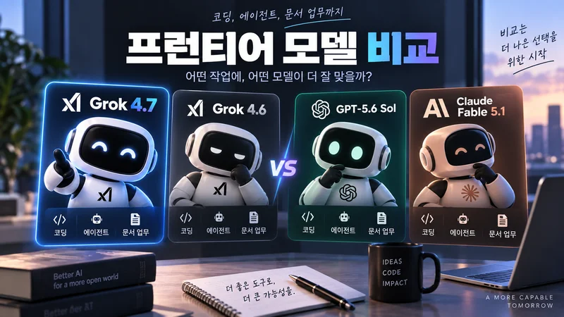 Grok 4.7 API 키 발급부터 Responses API 요청과 웹 검색·X 검색·코드 실행 도구 활용까지 보여주는 이미지