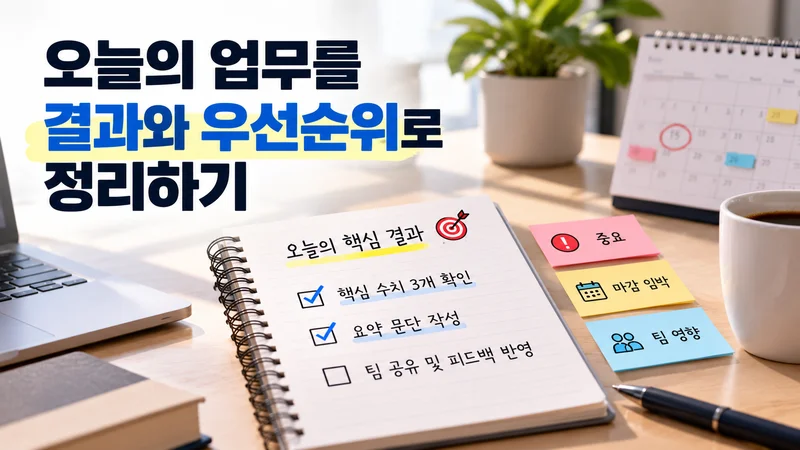 1. 오늘의 업무를 결과와 우선순위로 정리하기