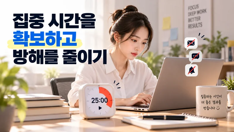 2. 집중 시간을 확보하고 방해를 줄이기