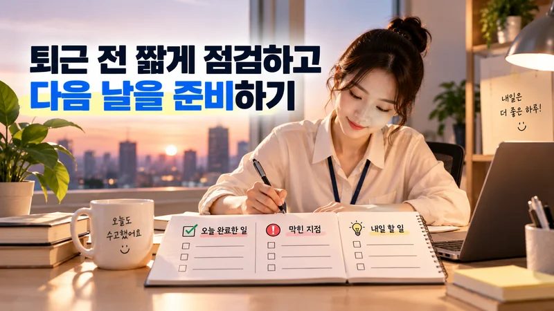 5. 퇴근 전 짧게 점검하고 다음 날을 준비하기