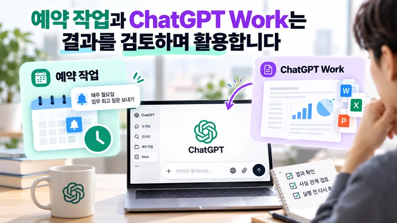 예약 작업과 ChatGPT Work는 결과를 검토하며 활용합니다